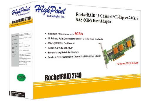 HighPoint RocketRAID 2740 16-Port PCI-Express 2.0 x16 SAS/SATA